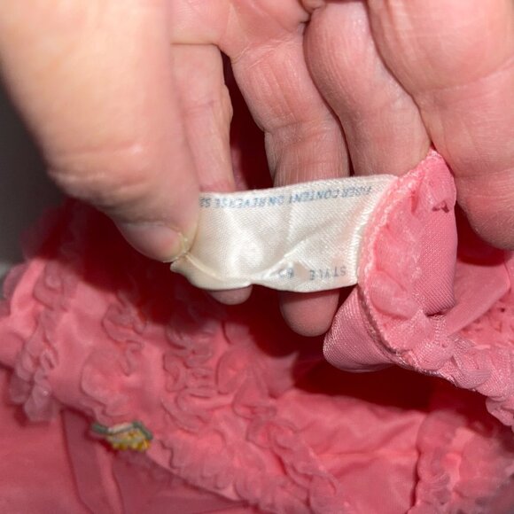 Layered Nightie Top Womens Size Small S Vintage Pure Nylon Ruffle Applique Pink - Picture 4 of 10